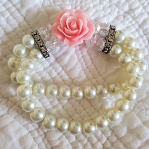 Pearl and Rose Glamour Bracelet